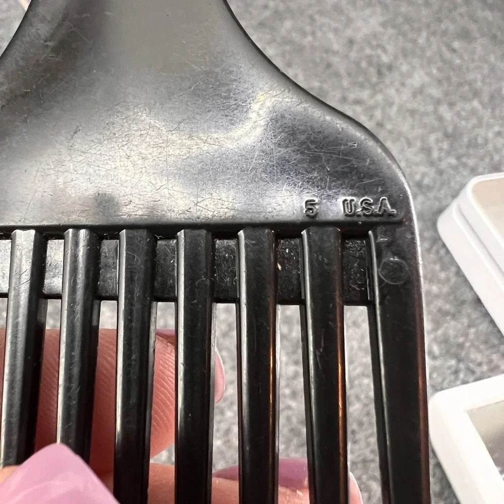 Vintage Goody Lift Comb Hair Pick with Handle Retro  Black 5.25